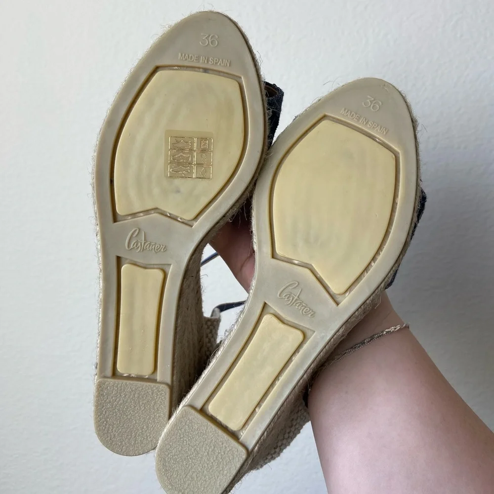 Castaner espadrille denim wedges, size 36